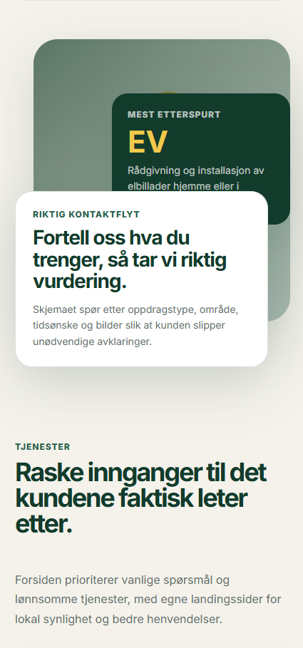 Utsnitt av Fjordvik Elektro-konsept med kontaktflyt