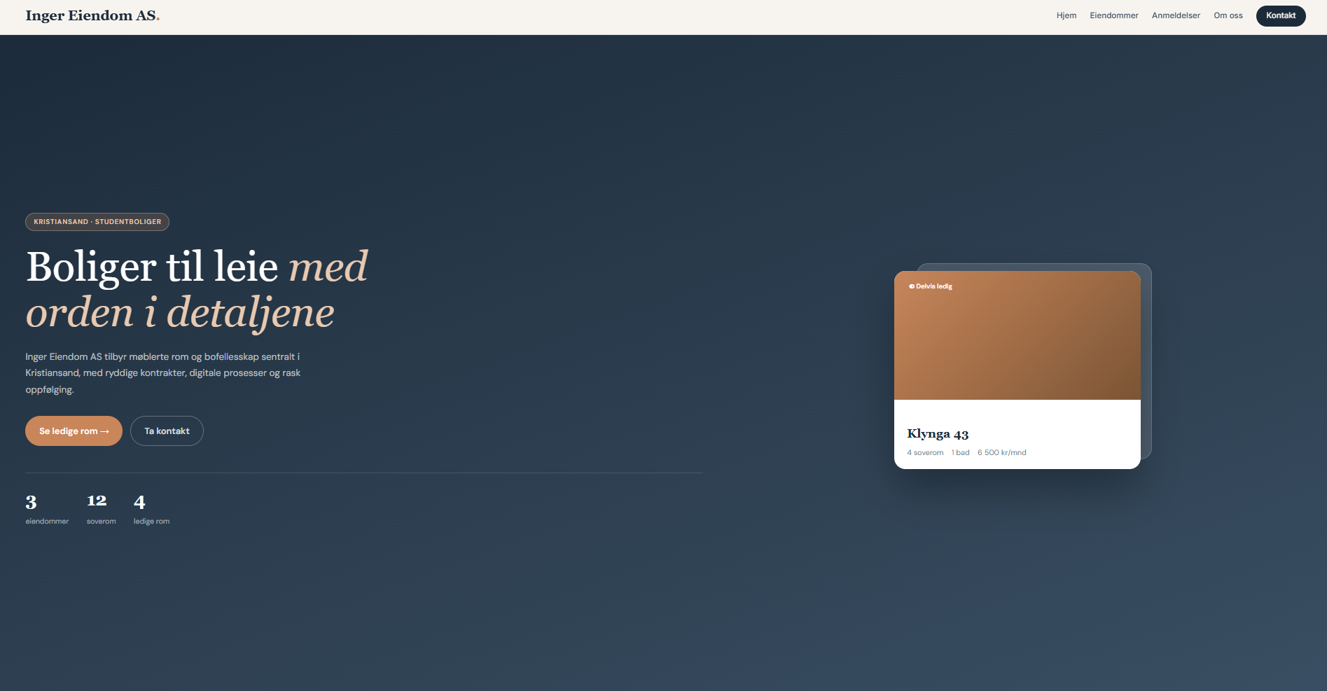 Nettside for lokal utleiebedrift